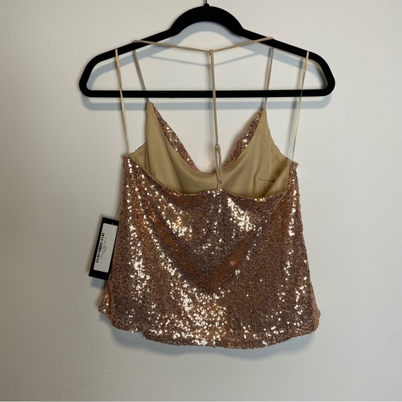NWT LUSH / champagne sequin cami s - Picture 4 of 7